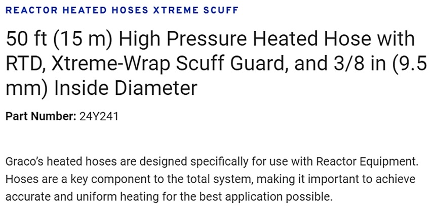 GRACO HEATED HOSE